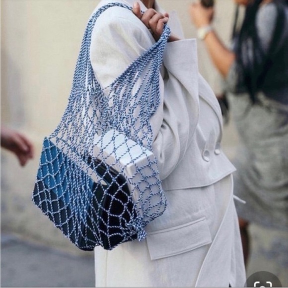 Rare Celine Net Blue Knit Fisher Bag. Bag by Phoebe Philo - Picture 10 of 15